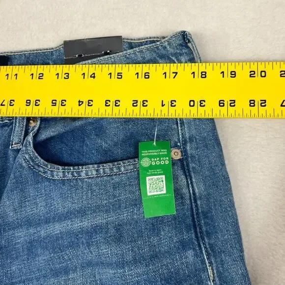 GAP Jeans Women Plus 16 33R High Rise Wide Leg Dark Wash Fade Contemporary - Picture 8 of 10